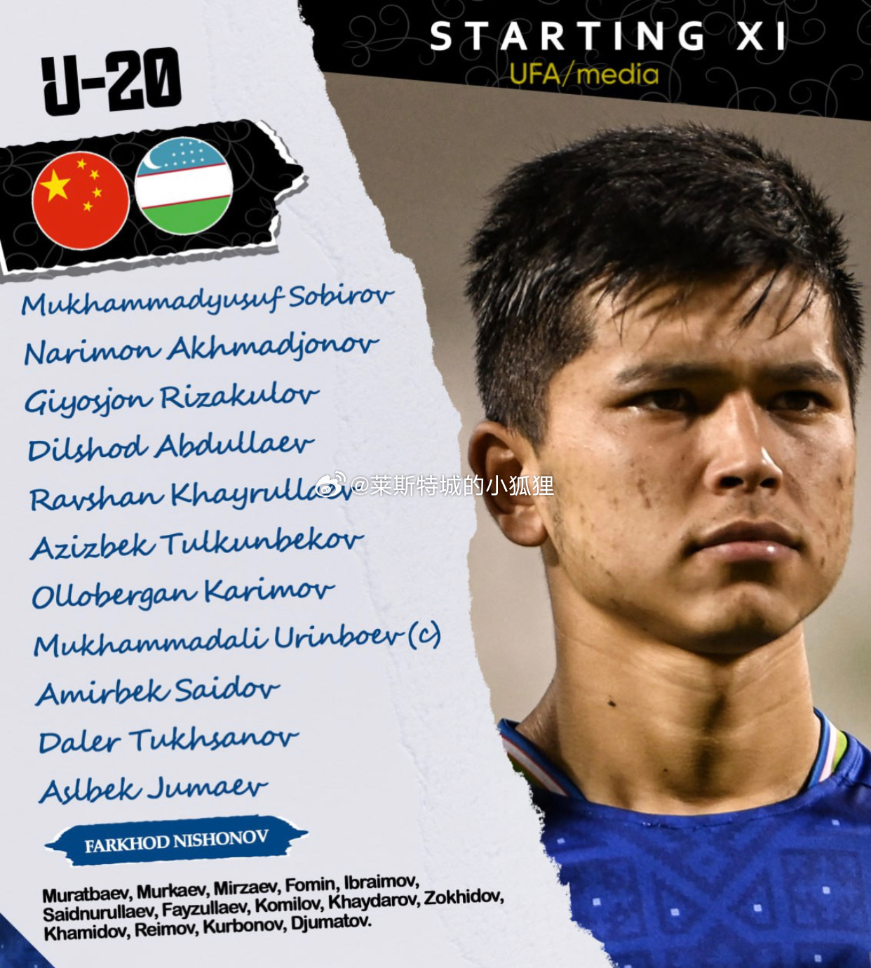  補(bǔ)時第2分鐘丟球！中國U20國青半場0-1落后烏茲別克斯坦U20