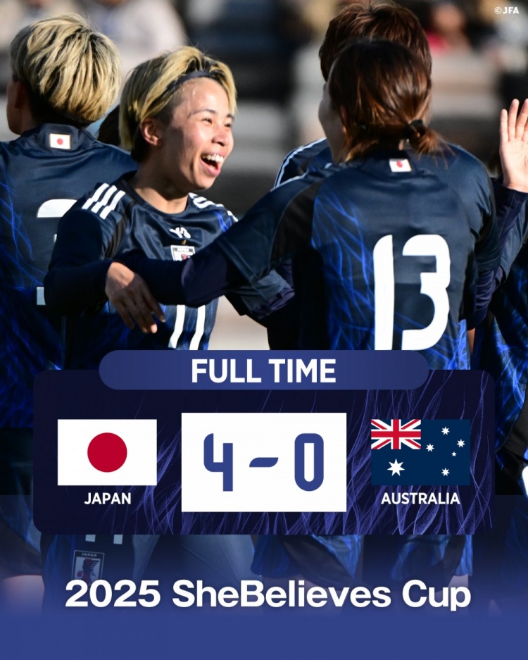  熱身賽日本女足4-0澳大利亞女足，田中美南2射1傳&長谷川唯任隊長